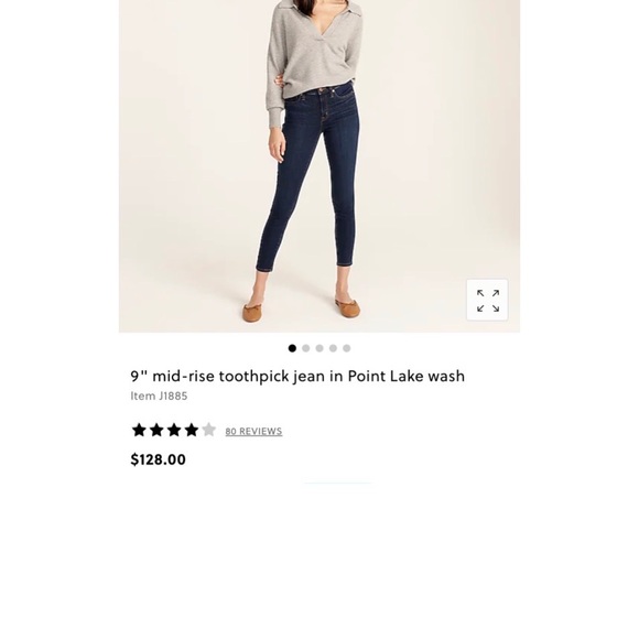 J.Crew | Dark Denim Stretch ‘Toothpick’ Jeans | Straight | Ankle Fit | Designer - Picture 15 of 16